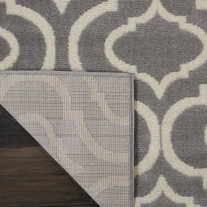 Nourison Home Jubilant Grey 2'3" x 7'3" Area Rug - Easy Clean, Non Shedding, Bed Room, Living Room, Dining Room, Kitchen (7' Runner)