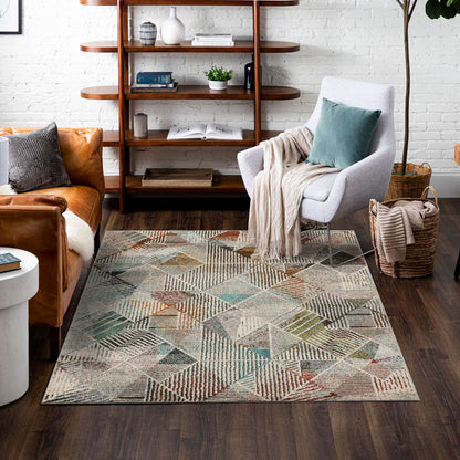 Mohawk Home Cantu Light Grey 7' 10" x 10' Modern Geometric Area Rug Perfect for Living Room, Dining Room, Office
