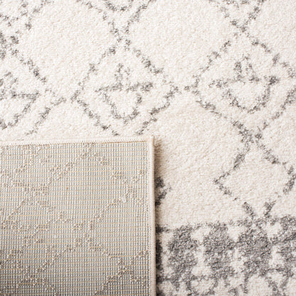 SAFAVIEH Tulum Collection Runner Rug - 2' x 13', Ivory & Grey, Moroccan Boho Distressed Design, Non-Shedding & Easy to Clean, Ideal for Living Room, Hallway, Foyer, Bedroom (TUL229A)