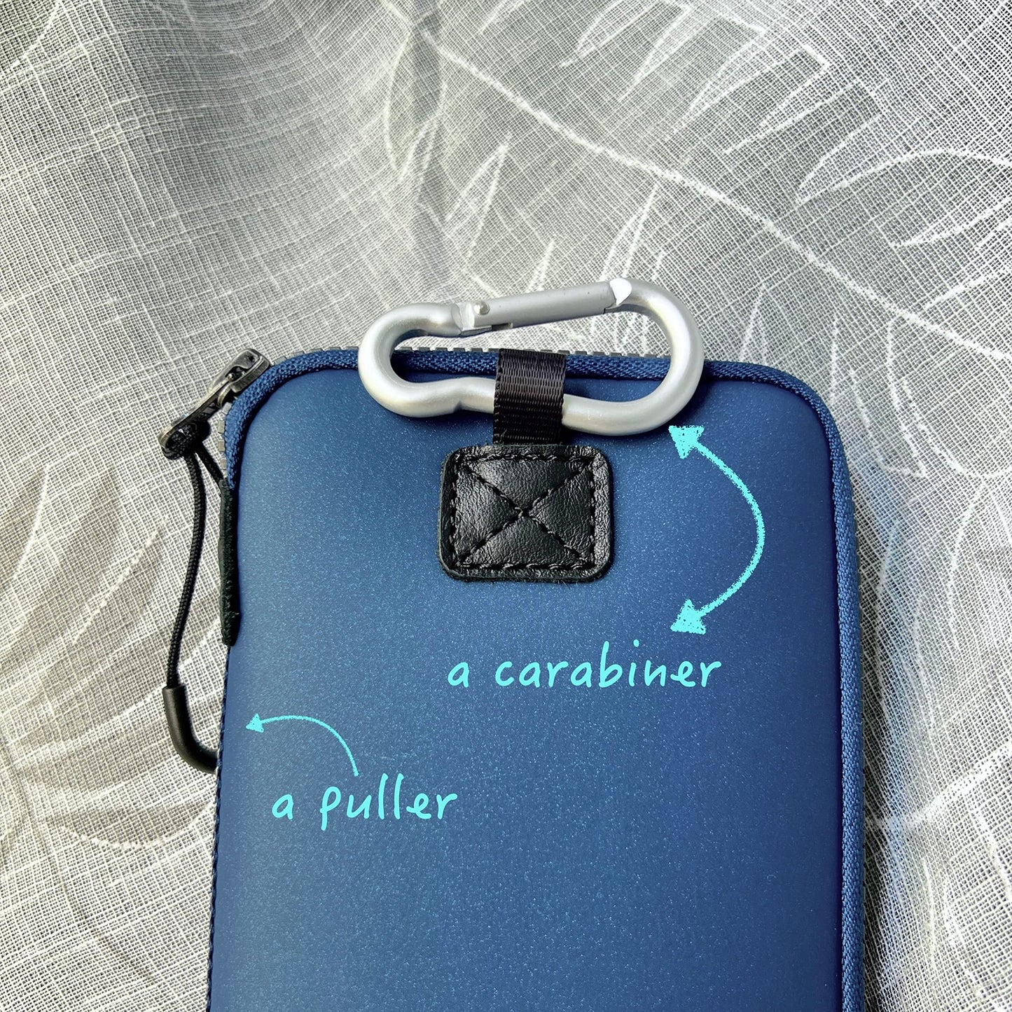 OneJoy Neoprene Phone Pouch, Lightweight Protective Cellphone Sleeve with Large Zipper Opening, Inner Pocket, Thermal Insulated, Durable Cell Phone Carrier for iPhone & Smartphones [ Navy ]