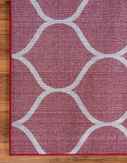 Rugs.com Lattice Frieze Collection Rug – 2' x 3' Red Medium Rug Perfect for Living Rooms, Large Dining Rooms, Open Floorplans