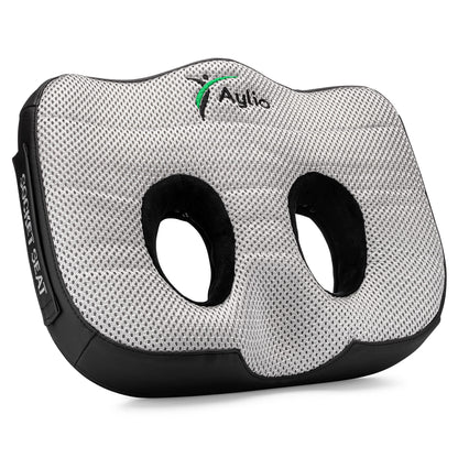 Aylio Socket Seat Cushion for Sit Bone and Back Pressure Relief, Butt, Tailbone, Hip, Hamstring, Posture Support - Firm Memory Foam Comfort Ischial Tuberosity Pillow for Desk Chair or Car