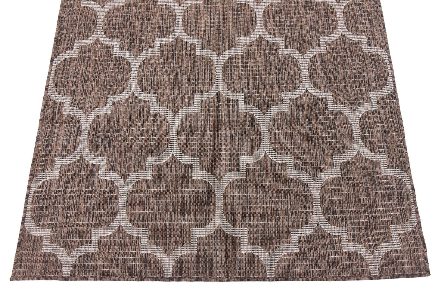 Unique Loom Outdoor Trellis Collection Area Rug (4' 1" x 6' 1" Rectangle, Brown/ Ivory)