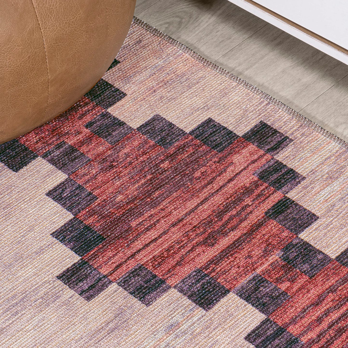 JONATHAN Y Machine Washable Red/Ivory Indoor Area Rug 8X10 ft, Timantii Modern Trellis Kilim for Living Room, Bedroom, Kitchen, Office, Easy-Cleaning, Pet-Friendly, Non-Shedding WSH123A-8