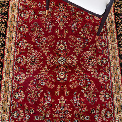 SAFAVIEH Area Rug 9x12 - Lyndhurst Collection - Large - Red & Black, Traditional Oriental Design, Non-Shedding & Easy to Clean, Ideal for Living Room, Bedroom, Dining Space (LNH331B)