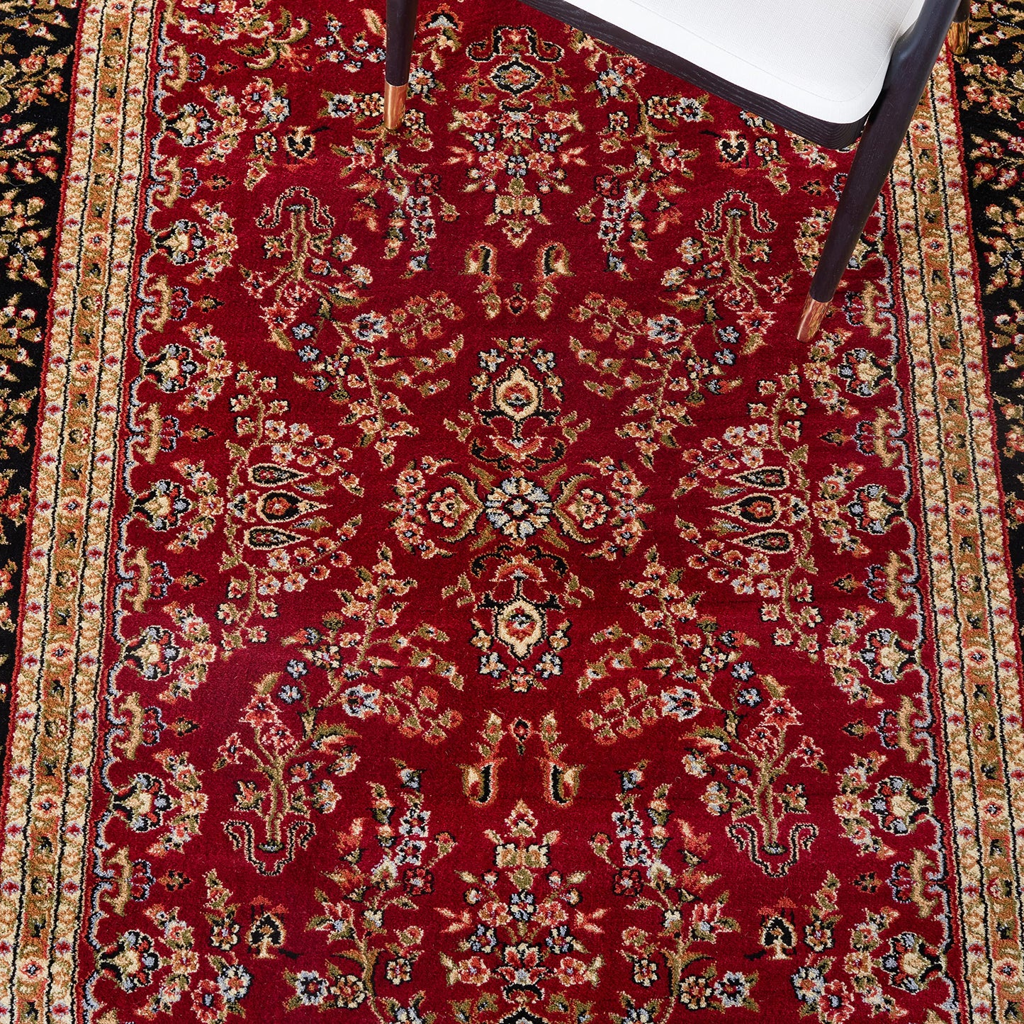 SAFAVIEH Area Rug 4x6 - Lyndhurst Collection - Red & Black, Traditional Oriental Design, Non-Shedding & Easy to Clean, Ideal for Living Room, Bedroom, Dining Space (LNH331B)