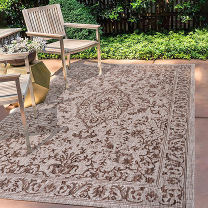 JONATHAN Y Ornate Medallion Indoor Outdoor Area Rug 3X5 Brown/Beige, Jerash for Backyard, Patio, Porch, Easy-Cleaning, High Traffic, Pet-Friendly, Non-Shedding (SMB115A-3)