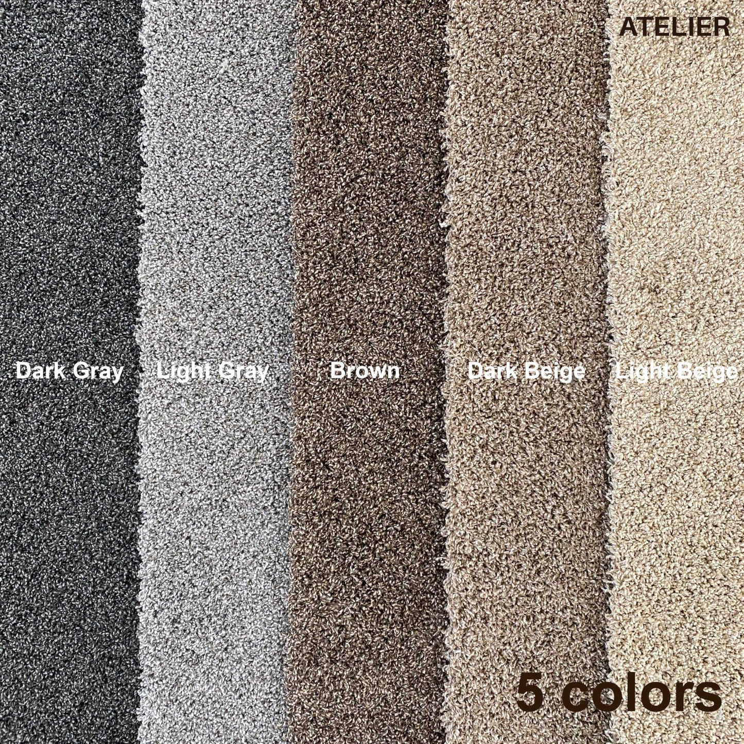 Atelier Luxury Carpet Tiles/Squares (40sf) ($3.1/SF) - Plush - DIY Installation, Seamless Appearance, High-Density Padding, Machine Washable (Light Beige, 40sf (6 Tiles))