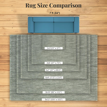 LUXE WEAVERS Solid Machine Woven Green 6x9 Area Rug, Indoor Stain-Resistant Carpet