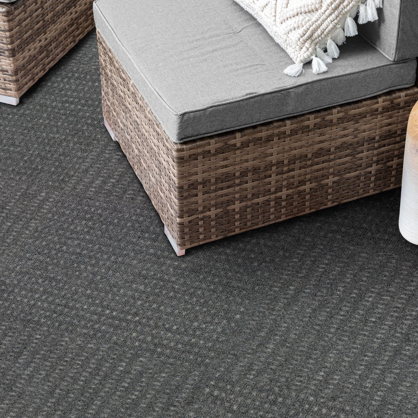 Mohawk Home Peel and Stick Carpet Tiles 18x18 Inch Indoor Outdoor Polyester, Stain Resistant, Easy DIY Install (10 Tiles, 22.5 Sq Ft,Gray Wide Wale)