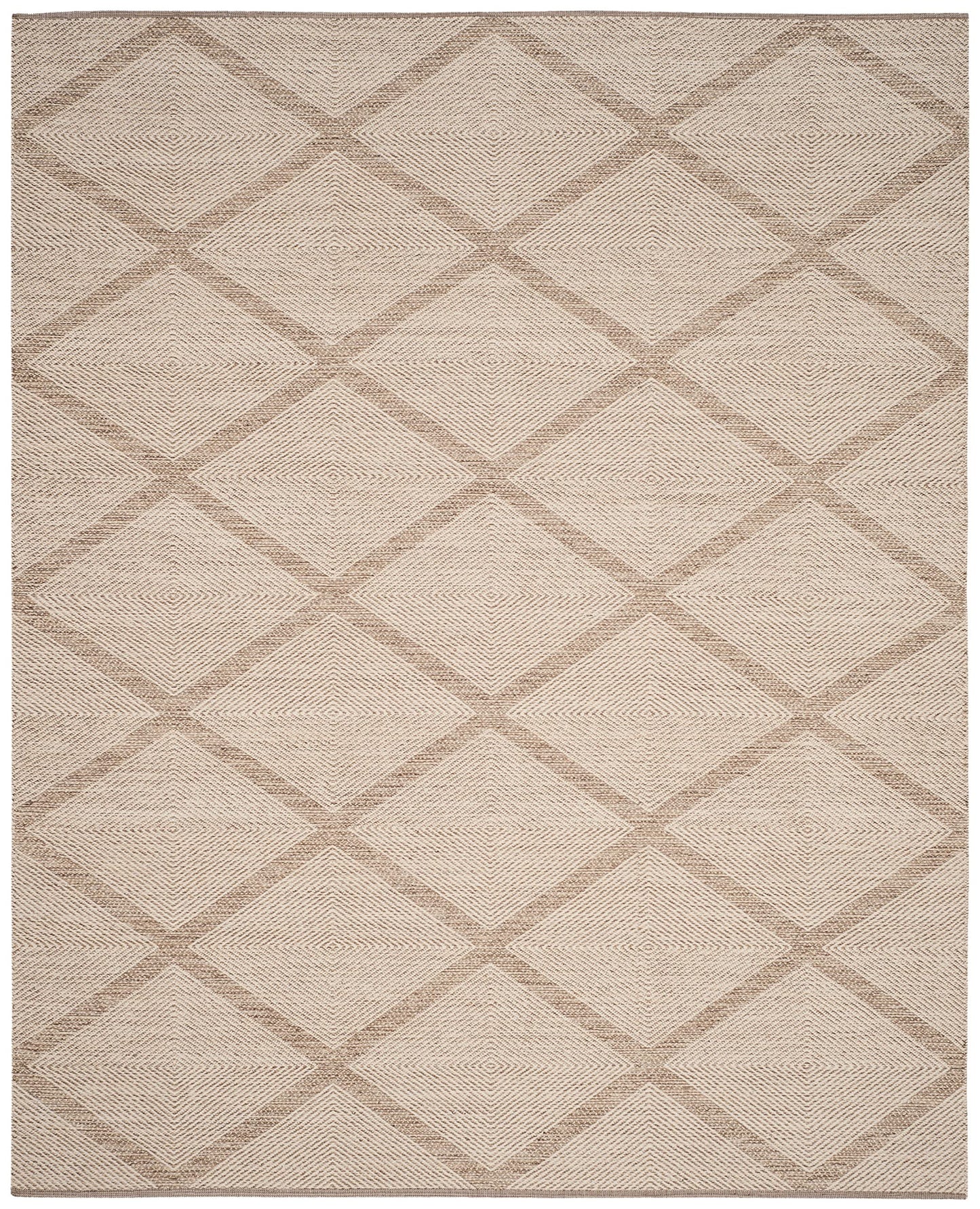 SAFAVIEH Area Rug 8x10 - Montauk Collection - Large - Beige, Handmade Cotton, Ideal for Living Room, Bedroom, Office, Dining Space (MTK821E)