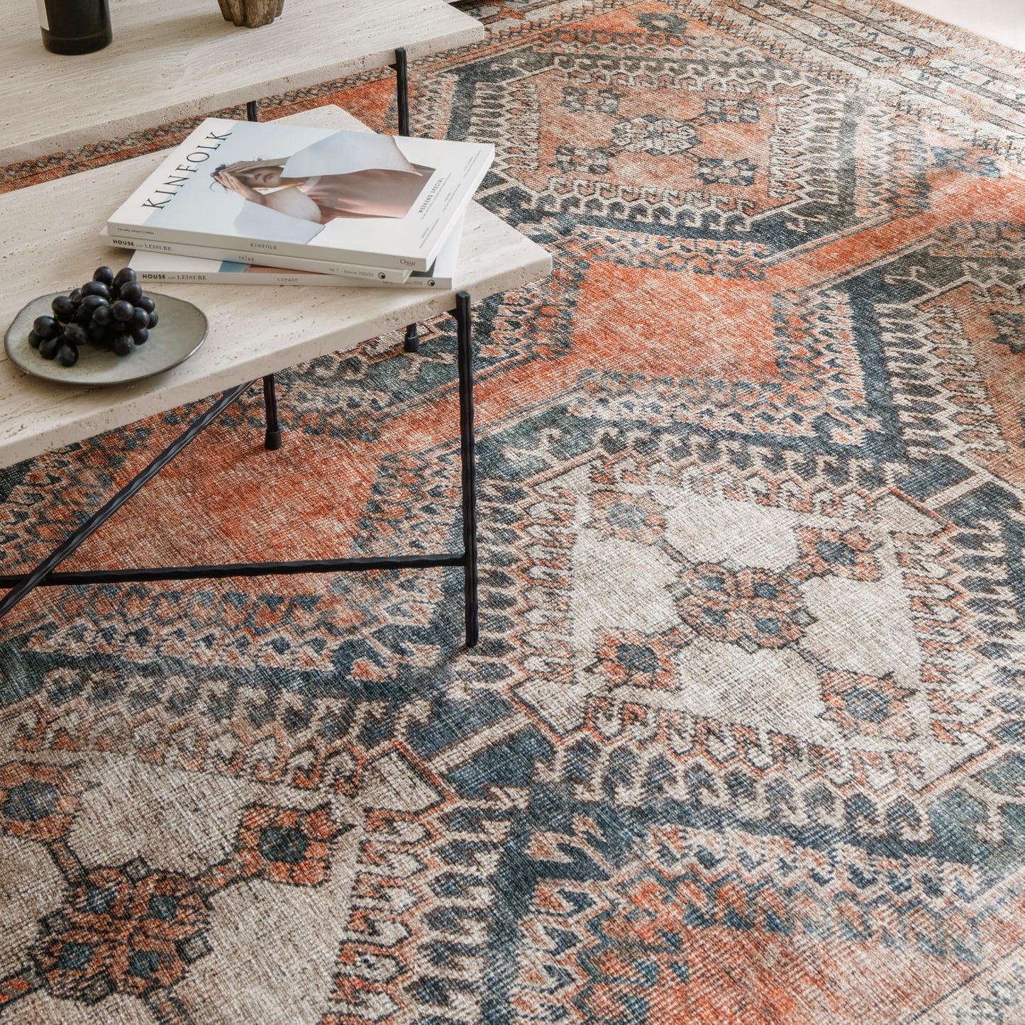 KNOTTING MATTERS Knot Tangelo 8’3” x 11’6” Area Rug – Tangelo Orange & Clay Heritage Flatweave, Low-Pile – Easy Clean Area Rug – Perfect for Living Room, Dining Room, Bedroom – Pet & Kid Friendly