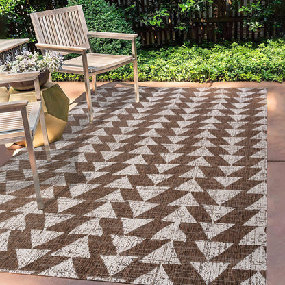 JONATHAN Y Tribal Geometric Indoor Outdoor Area Rug 3X5 Brown/Beige, Andratx Modern for Backyard, Patio, Porch, Easy-Cleaning, High Traffic, Pet-Friendly, Non-Shedding (SMB126A-3)
