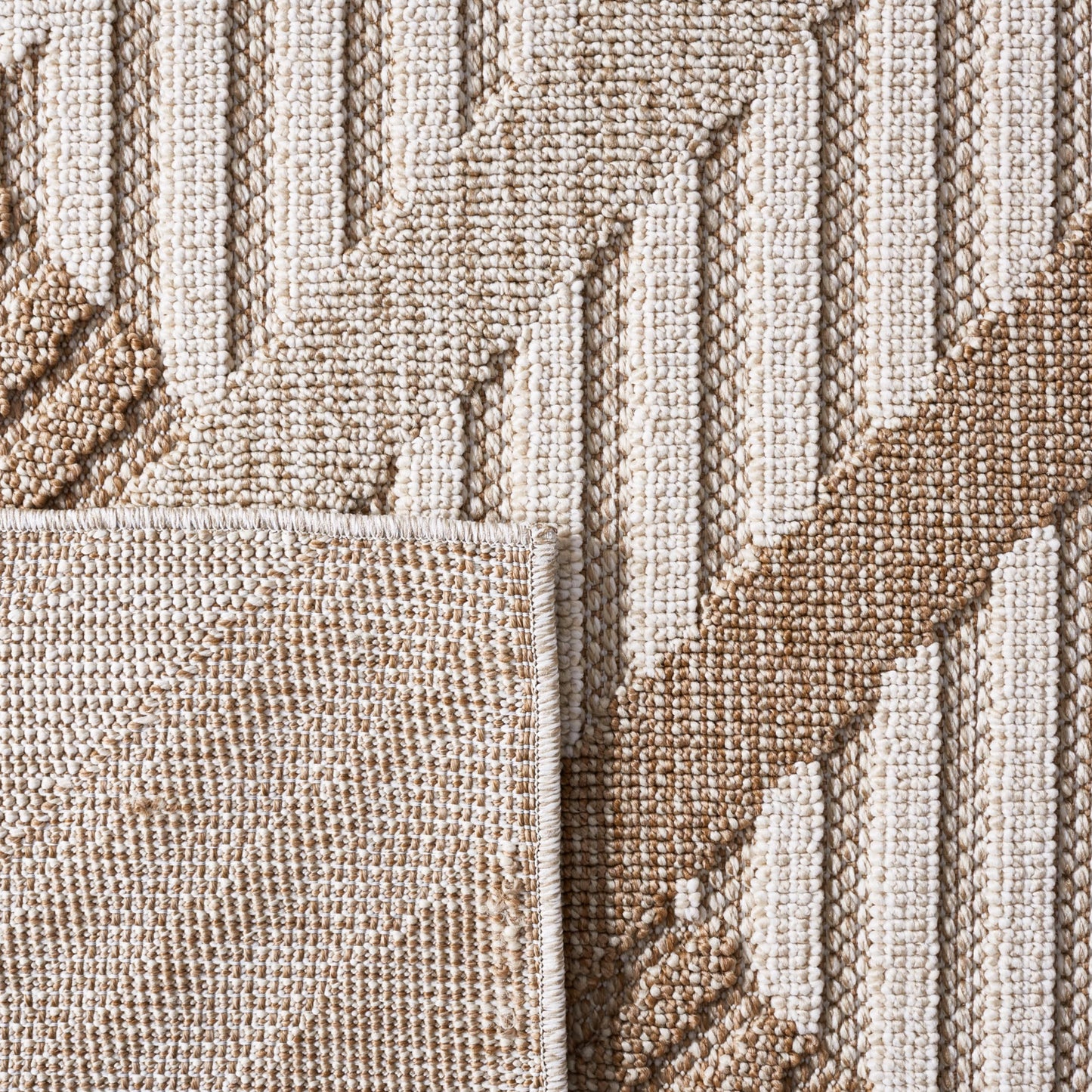 SAFAVIEH Washable Rug Outdoor Global Collection - 3' x 5', Beige & Light Beige, Non-Shedding & Easy to Clean, Ideal for Patio, Backyard, Mudroom (GLB220B)