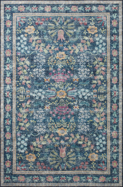 Loloi Rifle Paper Co. Maison Collection MAO-06 Blue/Multi 7'-6" x 9'-6", .19" Pile Height, Area Rug