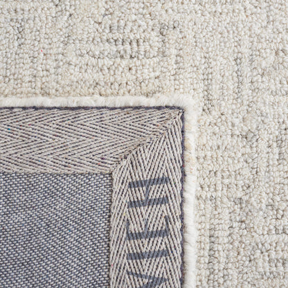 SAFAVIEH Micro-Loop Collection Area Rug - 9' x 12', Light Grey & Ivory, Handmade Wool, Ideal for High Traffic Areas in Living Room, Bedroom (MLP537F), Light Grey/Ivory