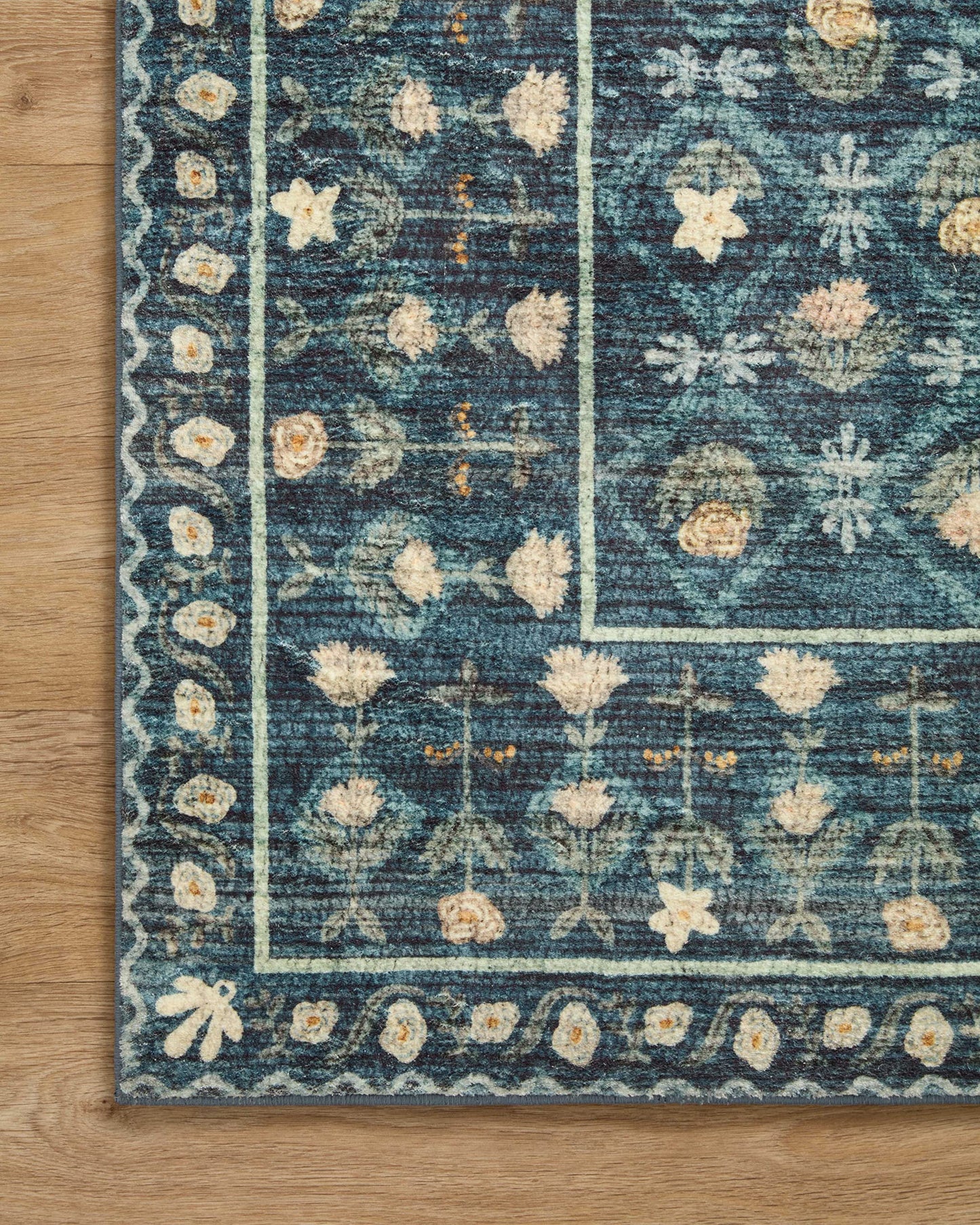 Loloi Rifle Paper Co. Eden Collection EDE-03 Lattice Indigo 8'-6" x 11'-6" Area Rug feat. CloudPile™