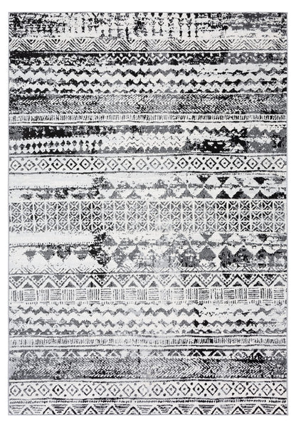 Safavieh Brentwood Collection Accent Rug - 4' x 6', Black & Ivory, Boho Tribal Distressed Design, Non-Shedding & Easy Care, Ideal for High Traffic Areas in Entryway, Living Room, Bedroom (BNT835Z)