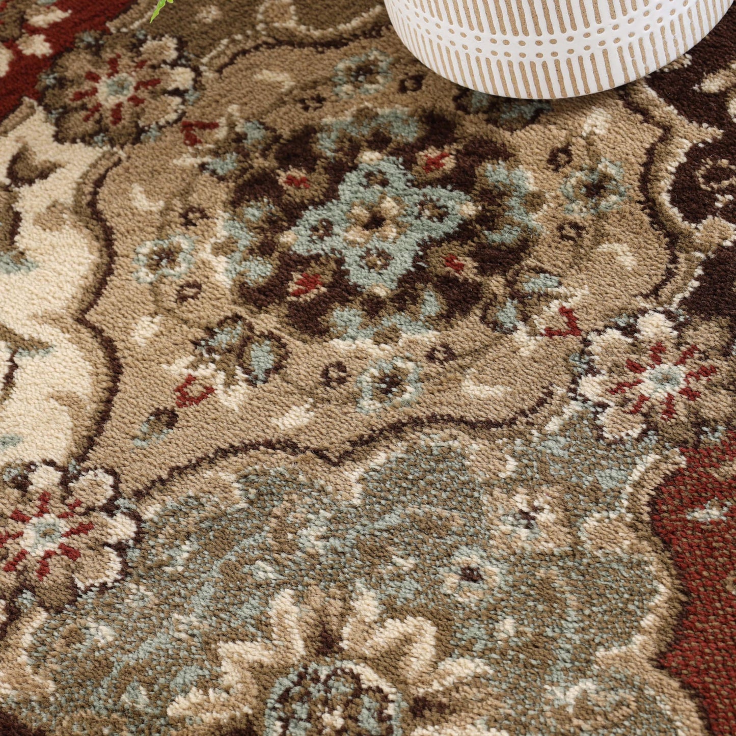Superior Indoor Runner Rug, Traditional Floral Classic Floor Decor for Bedroom, Entryway, Hallway, Office, Living/Dining, Plush Carpet Cover, Palmyra Collection, 2' 7" x 6', Chocolate