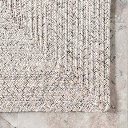 nuLOOM 4' x 6' Solid Hand Braided Indoor/Outdoor Area Rug, Pet-Friendly, High Traffic, Weather Resistant, for Patio, Balcony, Bedroom, Living Room, Dining Room, Wynn Ivory