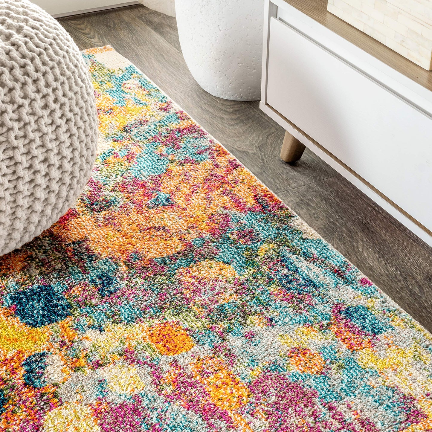 JONATHAN Y Modern Abstract Multi/Yellow Indoor Area Rug, 3x5, Contemporary POP, Transitional, Easy-Cleaning for Living Room, Bedroom, Kitchen, Pet Friendly, Non-Shedding (CTP108A-3)