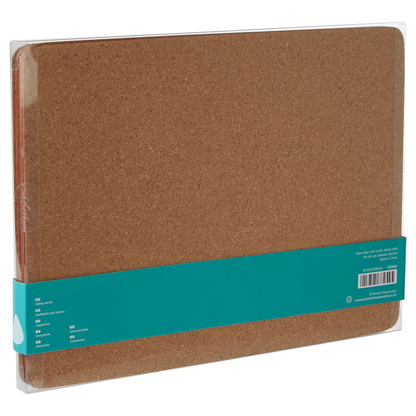 Premier Housewares Green Leaf Placemats, Set of 4, Cork