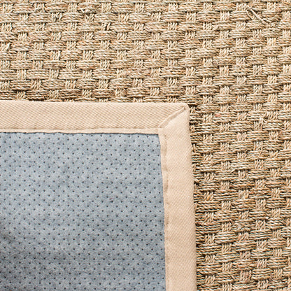 SAFAVIEH Area Rug 2x3 - Natural Fiber Collection - Natural & Beige, Seagrass, Basketweave Pattern with Border (NF114A)