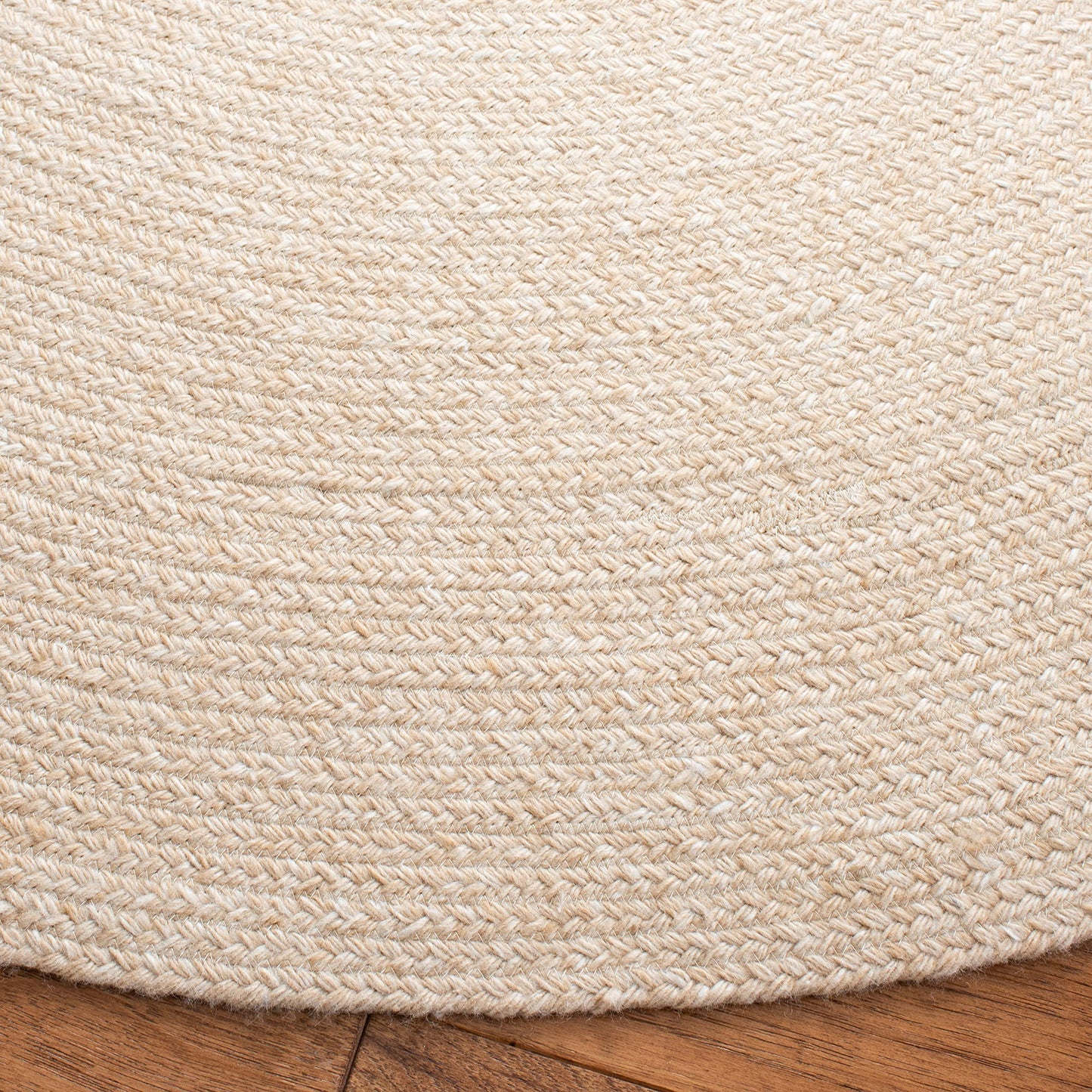SAFAVIEH Braided Collection 3' Round Beige BRD800B Handmade Country Cottage Reversible Area Rug