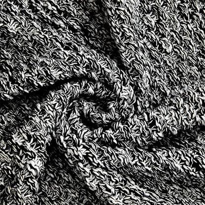 Longhui bedding Black Knitted Throw Blanket for Couch, Soft, Cozy Machine Washable 100% Cotton Sofa Cable Knit Blankets, 4.0lb Weight, 60 x 80 Inches Oversized, Black White Color