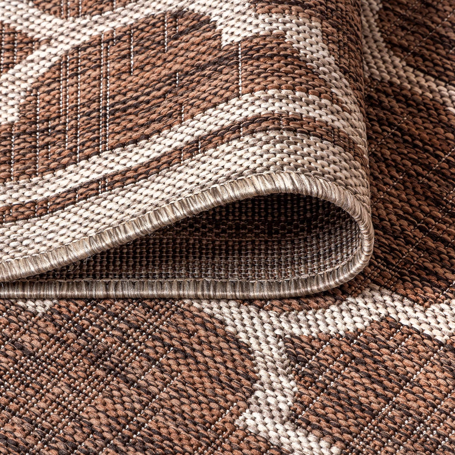 JONATHAN Y Moroccan Trellis Indoor Outdoor Area Rug 8X10 Espresso/Taupe, Trebol Textured Weave for Backyard, Patio, Porch, Easy-Cleaning, High Traffic, Pet-Friendly, Non-Shedding (SMB109B-8)