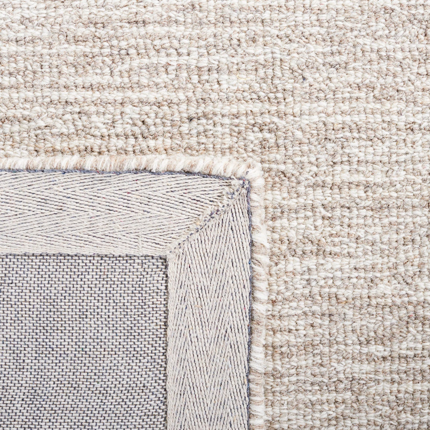SAFAVIEH Abstract Collection Area Rug - 8' Square, Natural & Ivory, Handmade Wool, Ideal for High Traffic Areas in Living Room, Bedroom, Dining (ABT478A-8SQ)
