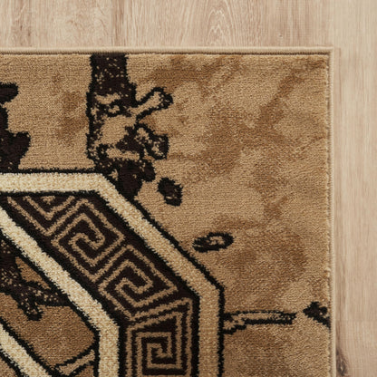 GLORY RUGS Area Rug Modern 5x7 Brown Beige Black Cream Marble Soft Contemporary Floor Carpet with Premium Fluffy Texture for Indoor Living Dining Room and Bedroom Area