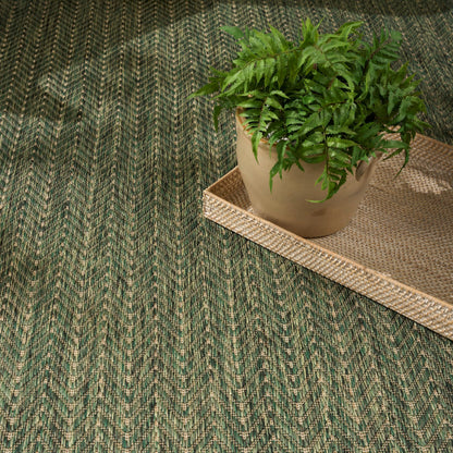 Nourison Home Horizon Indoor/Outdoor Green 6' x 9' Area Rug - Easy Clean, Non Shedding, Bed Room, Living Room, Dining Room, Kitchen (6' x 9')