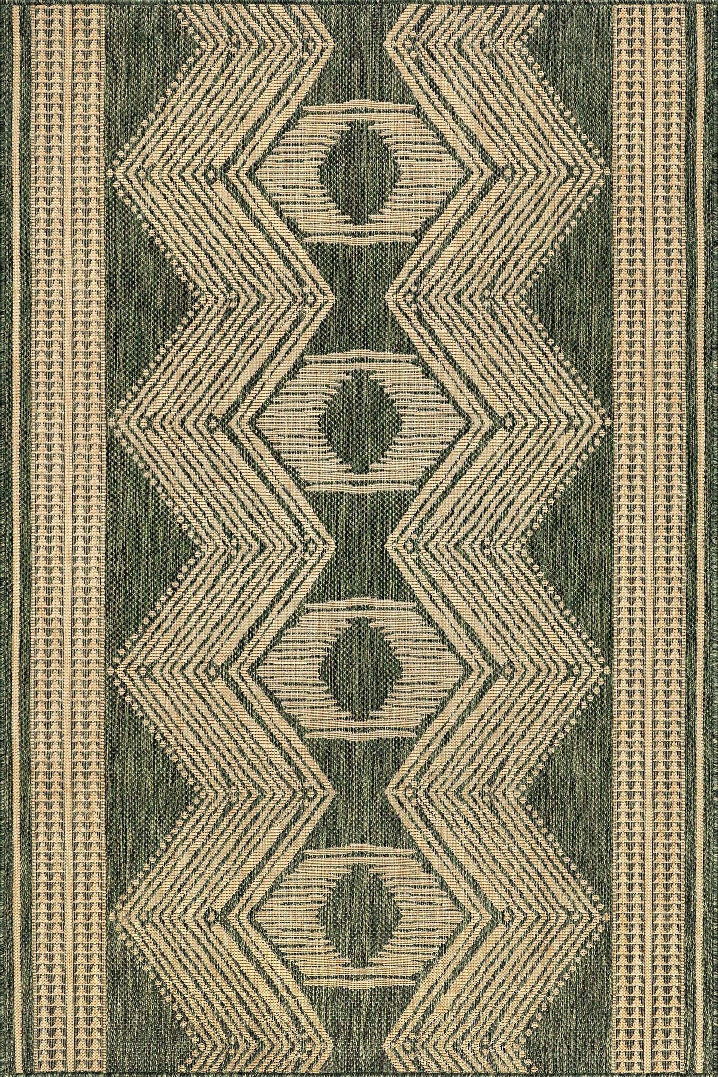 Nuloom Ranya Green/Ivory, 8' x 10', Tribal Geometric, Soft and Cozy, High Traffic, Stain Resistant, Easy Clean, Durable Area Rug for Indoor/Outdoor Patio, Deck, Porch, Garden, Courtyard