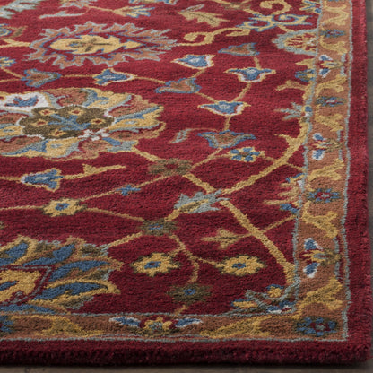 SAFAVIEH Heritage Collection Area Rug - 5' x 8', Red, Handmade Traditional Oriental Wool, Ideal for High Traffic Areas in Living Room, Bedroom (HG655A)