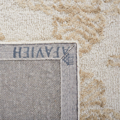 SAFAVIEH Abstract Collection Area Rug - 9' x 12', Ivory & Beige, Handmade Wool, Ideal for High Traffic Areas in Living Room, Bedroom (ABT346B)