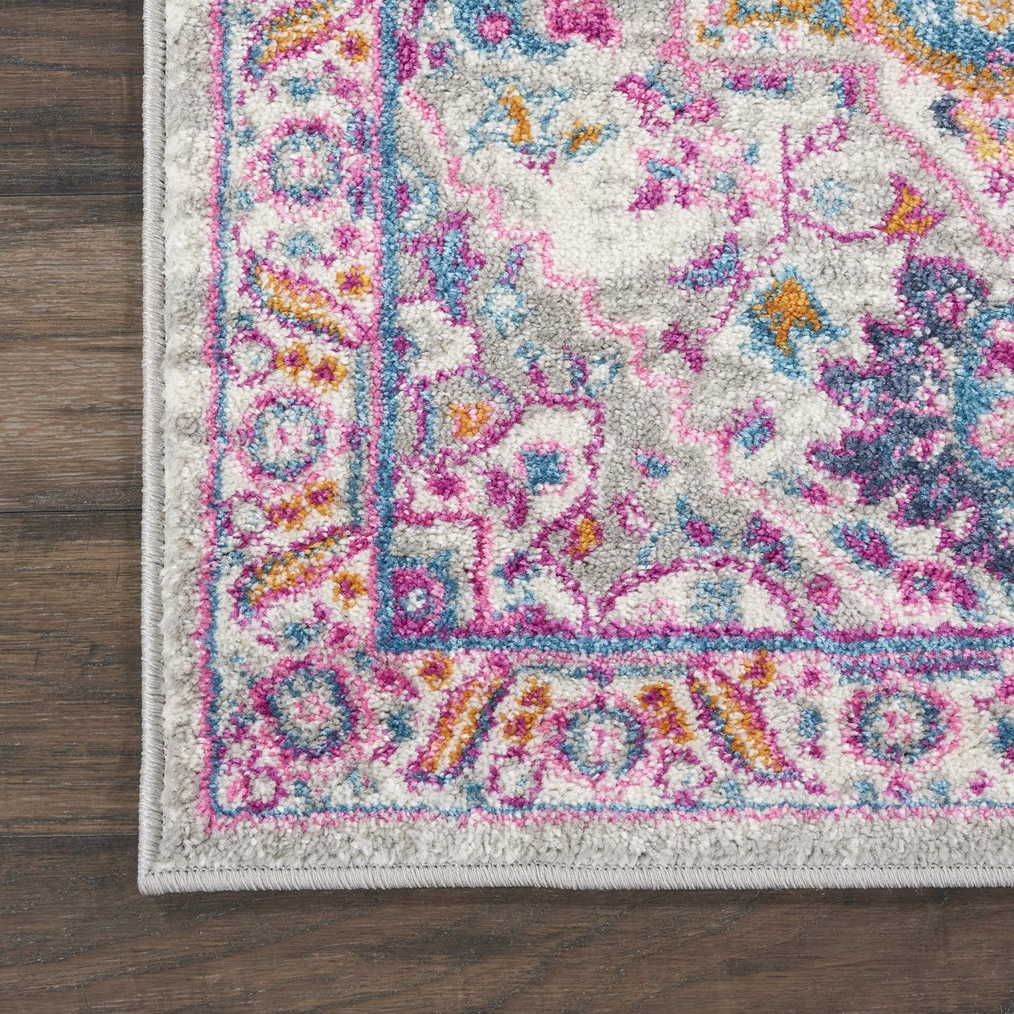 Nourison Home Passion Light Grey Pink 1'10" x 6' Area Rug - Easy Clean, Non Shedding, Bed Room, Living Room, Dining Room, Kitchen (6' Runner)