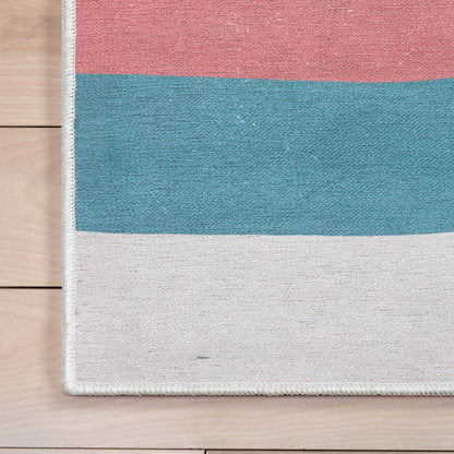 Well Woven Kids Rugs Kaleidoscope Rainbow 7'7" x 9'10" Multi Color Modern Distressed Flat-Weave Area Rug