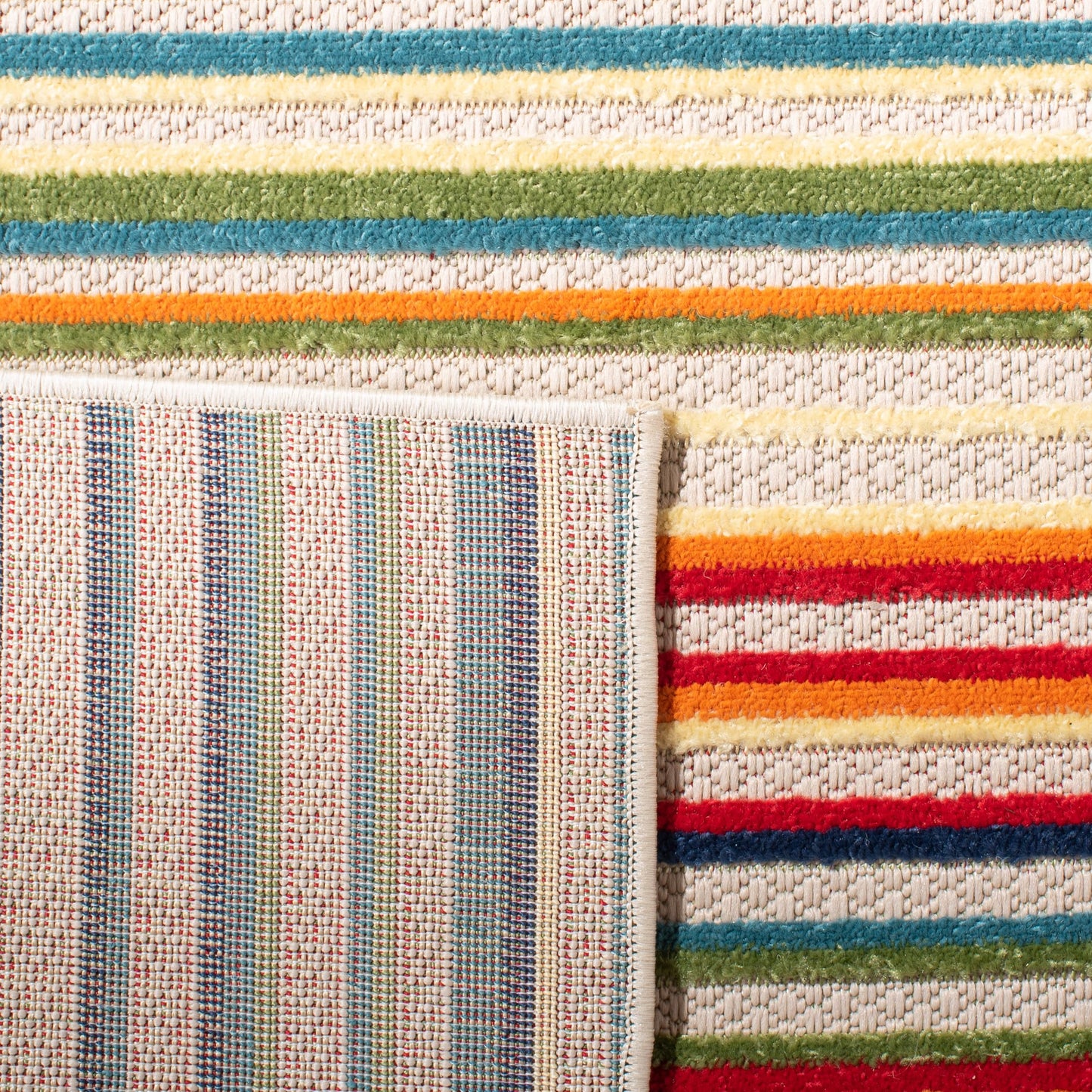 SAFAVIEH Washable Rug Outdoor Cabana Collection - 8' x 10', Ivory & Green, Non-Shedding & Easy to Clean, Ideal for Patio, Backyard, Mudroom (CBN323A)