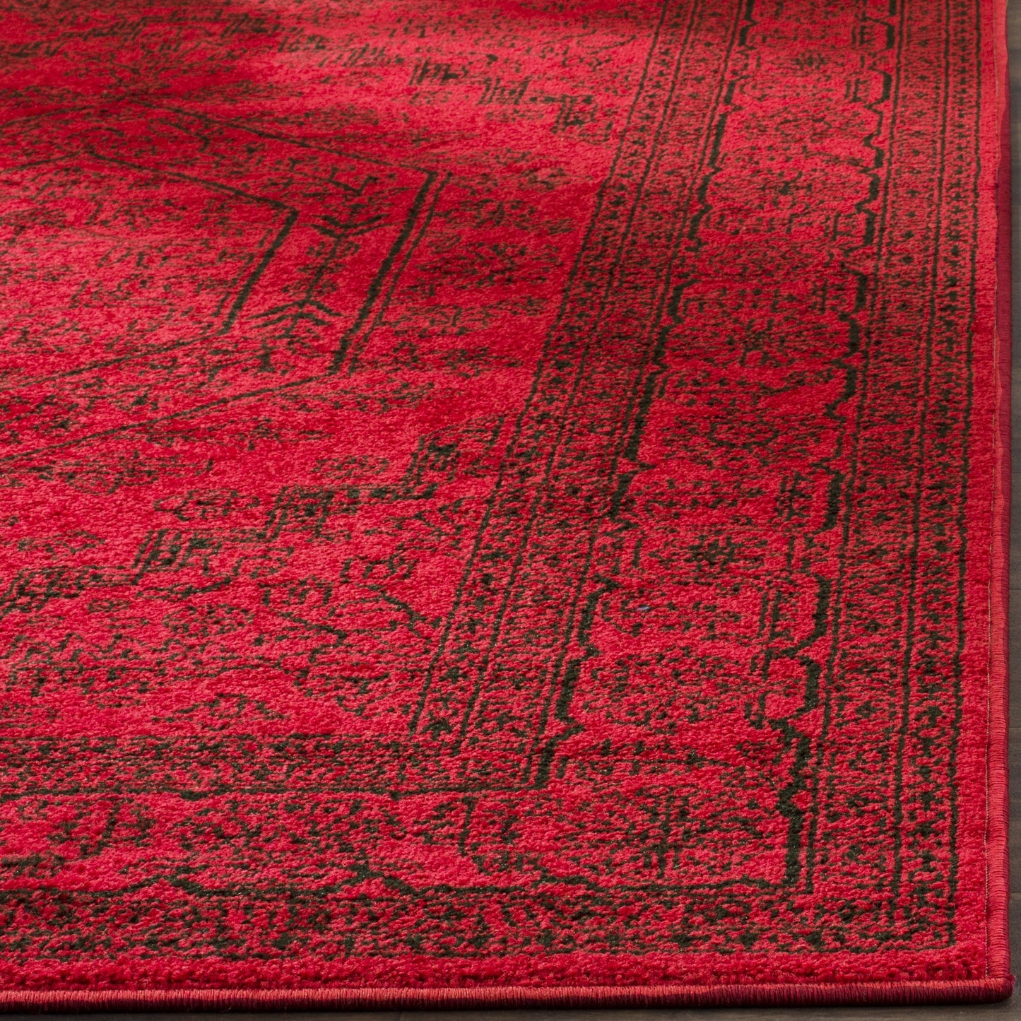 SAFAVIEH Adirondack Collection Area Rug - 6' Square, Red & Black, Oriental Medallion Design, Non-Shedding & Easy to Clean, Ideal for Living Room, Bedroom, Dining Space (ADR108F)