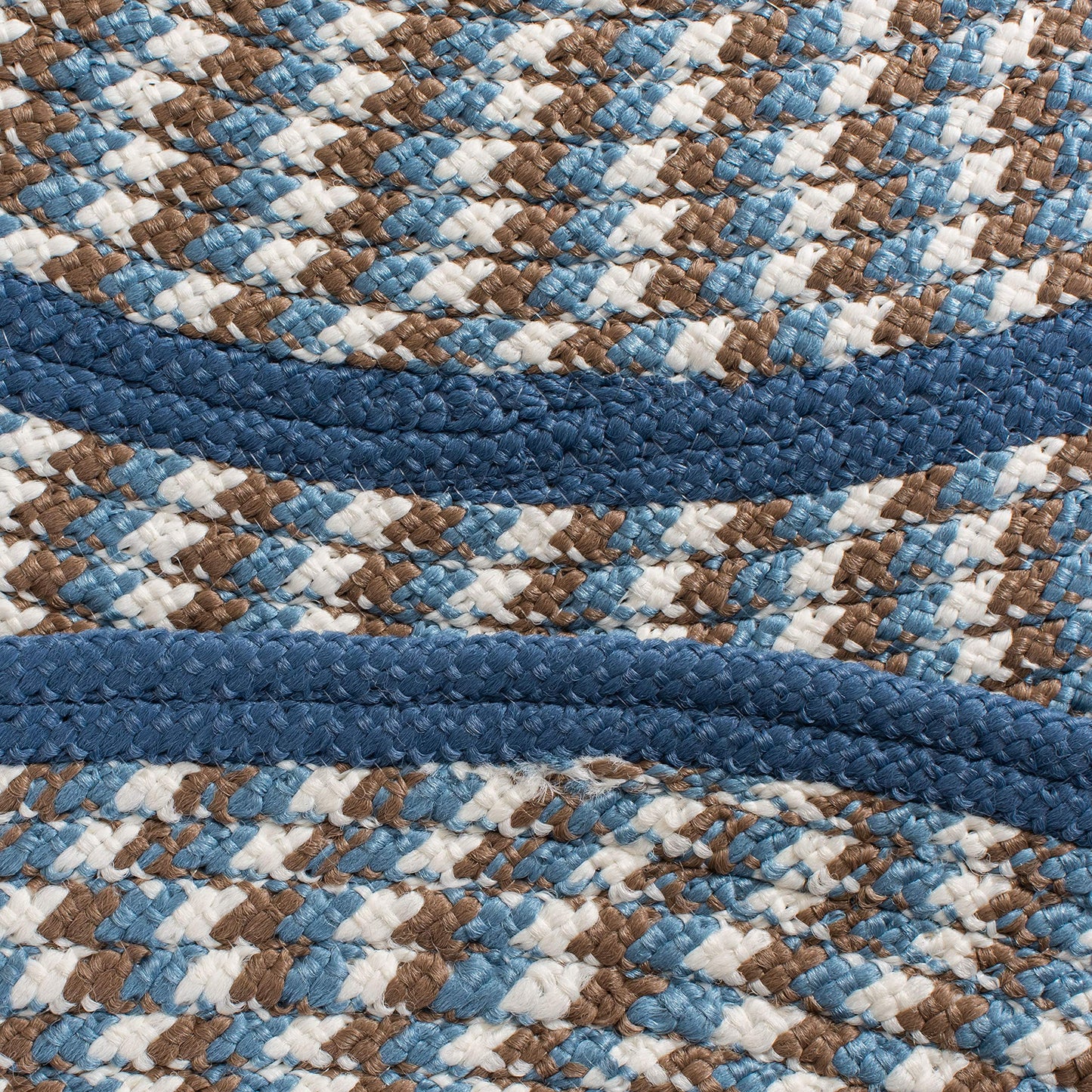 SAFAVIEH Braided Collection 3' x 5' Oval Ivory/Blue BRD401A Handmade Country Cottage Reversible Area Rug