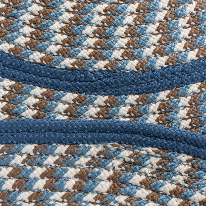 SAFAVIEH Braided Collection 3' x 5' Oval Ivory/Blue BRD401A Handmade Country Cottage Reversible Area Rug