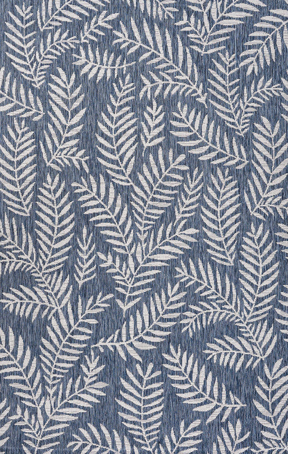 JONATHAN Y Palm Frond Indoor Outdoor Area Rug 8X10 Navy/Ivory, Nevis for Backyard, Patio, Porch, Easy-Cleaning, High Traffic, Pet-Friendly, Non-Shedding (SMB119B-8)