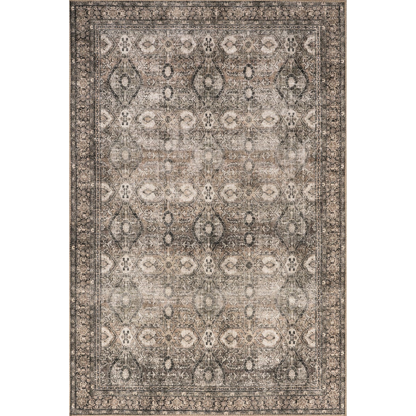 Nuloom Hillstone Collection Aether Brown/Rust, 7'10" x 10', Vintage Medallion, Soft and Cozy, High Traffic, Stain Resistant, Easy Clean, Durable Area Rug for Bedroom, Living Room, Dining, Foyer