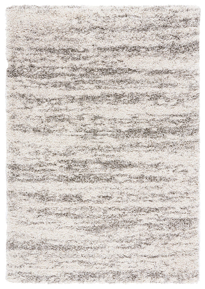 SAFAVIEH Hudson Shag Collection Area Rug - 5'3" x 7'6", Ivory & Grey, Modern Design, Non-Shedding & Easy Care, 2-inch Thick Ideal for High Traffic Areas in Living Room, Bedroom (SGH206A)