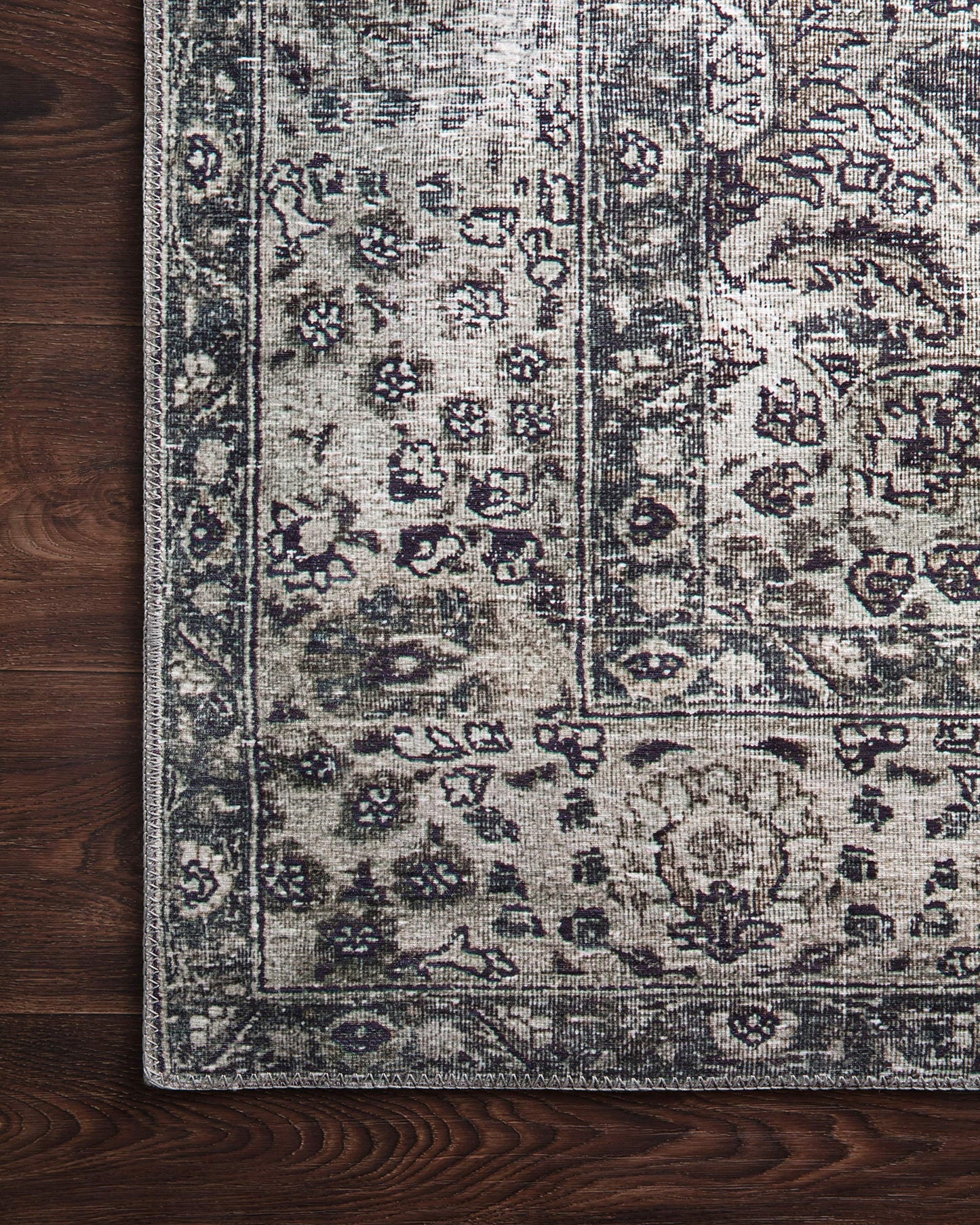 Loloi Layla Collection LAY-06 Taupe/Stone 7'-6" x 9'-6" .13" Thick Area Rug, Soft, Durable, Vintage Inspired, Distressed, Low Pile, Non-Shedding, Easy Clean, Printed, Living Room Rug