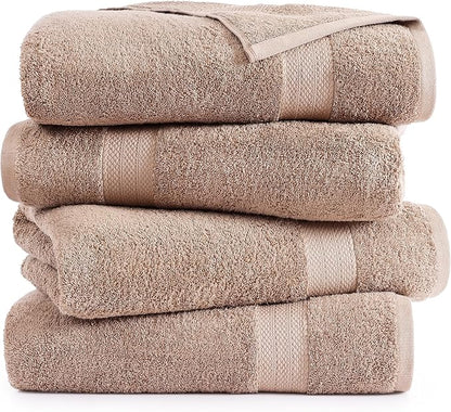 LANE LINEN 100% Pure Cotton Bath Sheets 4 Pack