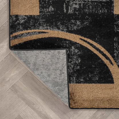 Rugshop Contemporary Circle Design Area Rug, Fade-Resistant Carpet for Living Room, Dining Room, or Home Office 5'3" x 7'3" Jute