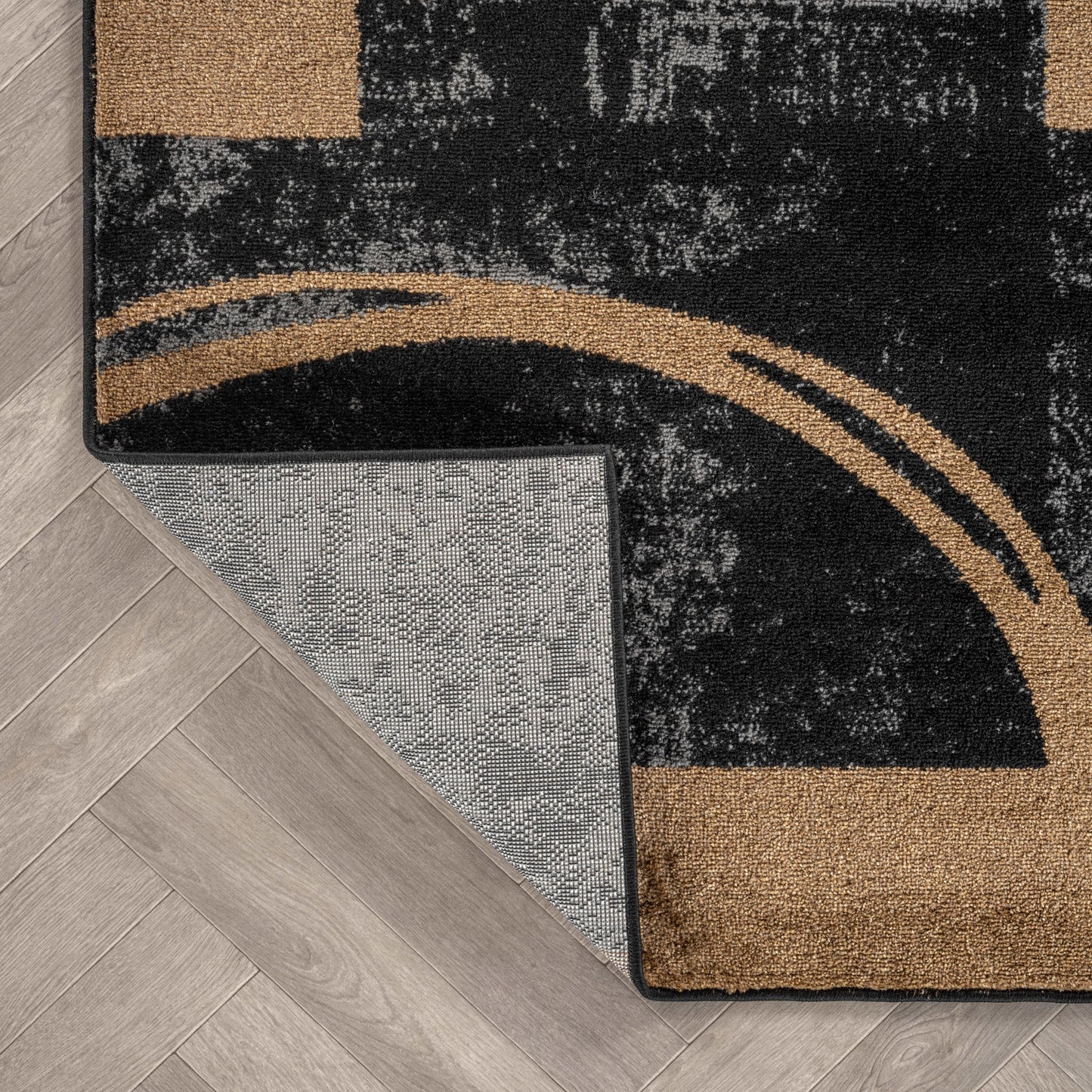 Rugshop Contemporary Circle Design Area Rug, Fade-Resistant Carpet for Living Room, Dining Room, or Home Office 2' x 3' Jute