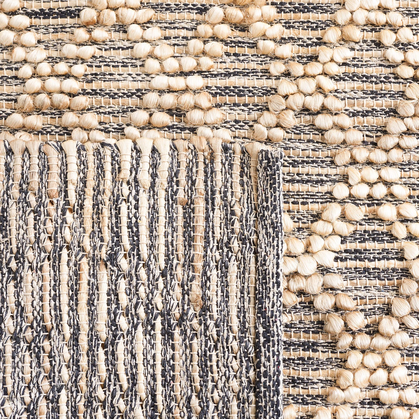 SAFAVIEH Natural Fiber Collection Accent Rug - 4' x 6', Natural & Black, Flat Weave Farmhouse Geometric Jute Design, Ideal for High Traffic Areas in Entryway, Living Room, Bedroom (NF382A)